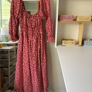 Christy Dawn Adelia Floral Red Maxi Dress (NWOT)